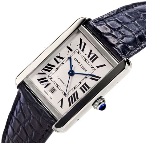 cartier large tank watch|cartier tank watch men's large.